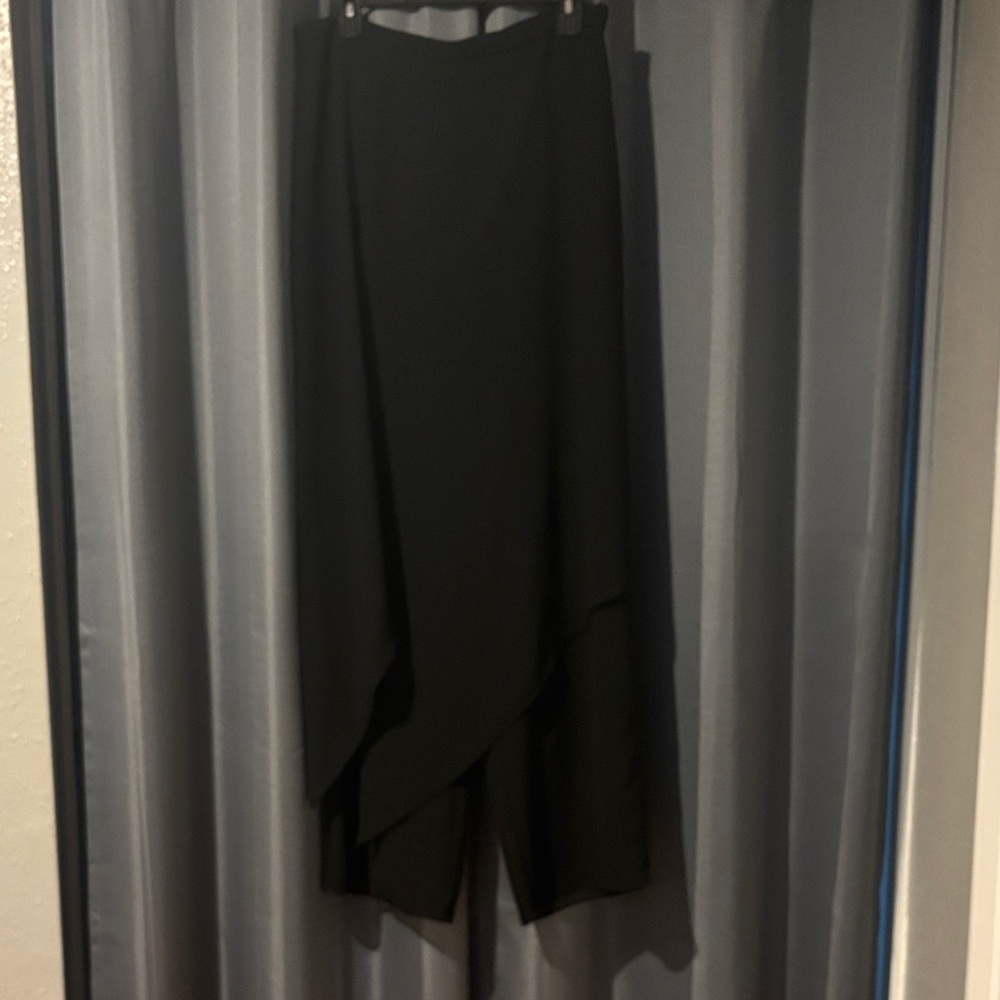 XSCAPE By Joanna Chen Black Women's Overlayed Pants